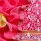 Red Pure Maheshwari Silk Suit With Banarasi Bootis