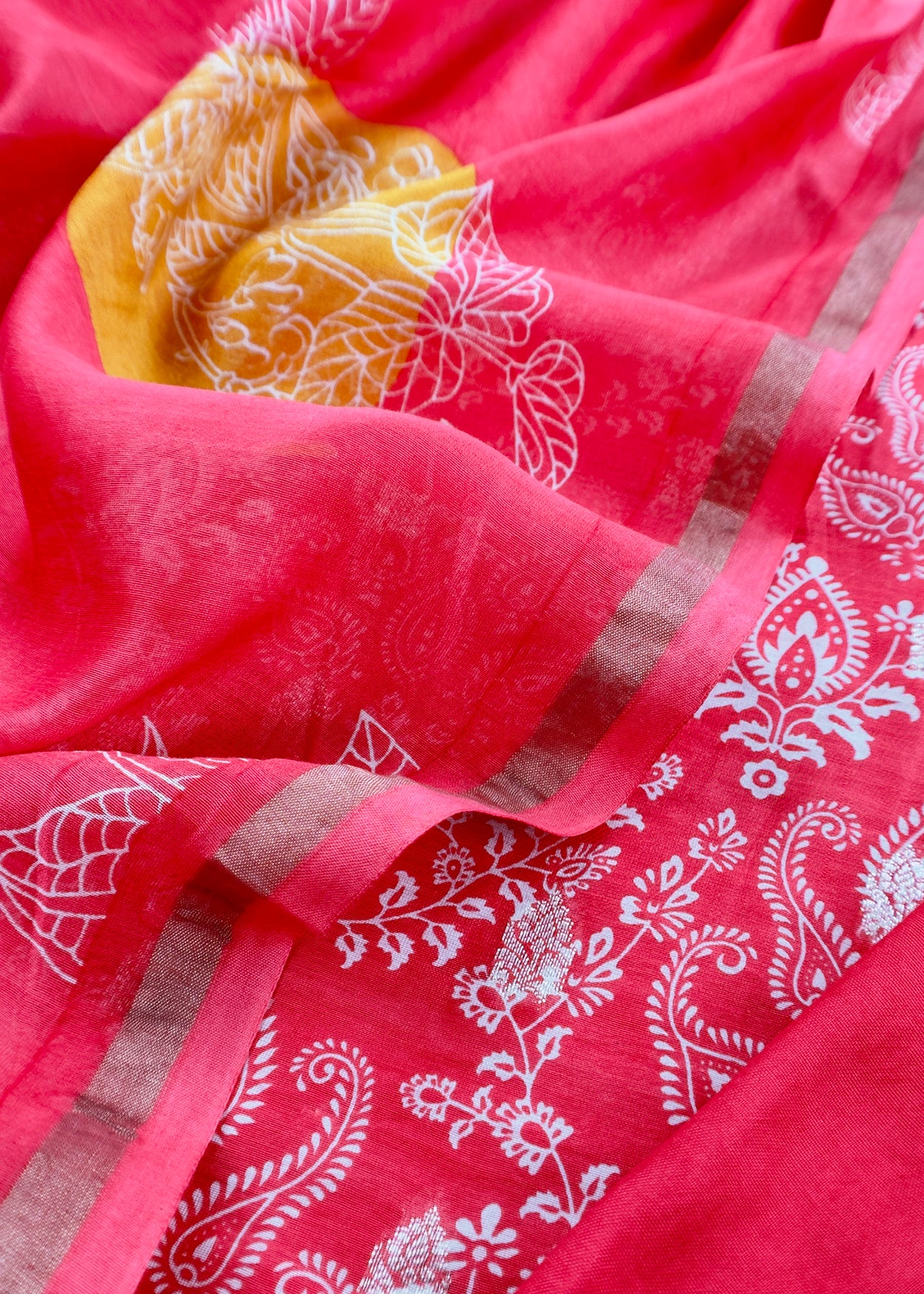 Red Pure Maheshwari Silk Suit With Banarasi Bootis
