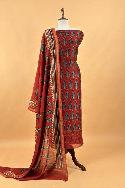 Summer wear maheshwari suit with dupatta


