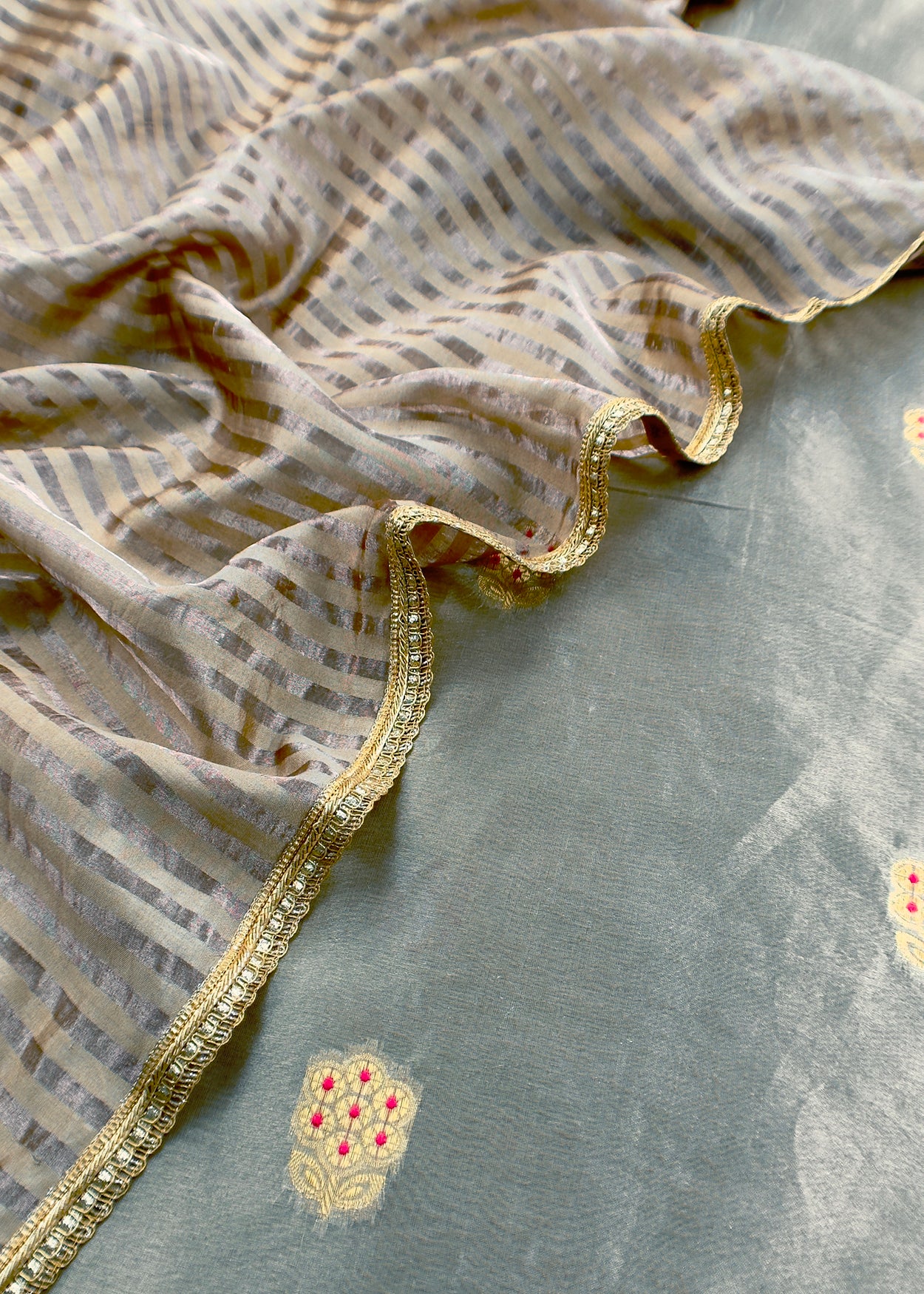 Tissue Silk Suit Set With Dupatta

