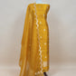 Yellow Handloom Raw Silk Suit With Kora Silk Dupatta
