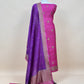 Pink Handloom Raw Silk Kurta And Kora Silk Dupatta With Gold Kadwa Weaving