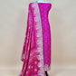 Rani Pink Handloom Silk Suit With Resham Zari Embroidery