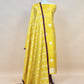 Lime Green Handloom Katan Silk Suit Fabric With Magnolia Flowers Kadwa Weaving
