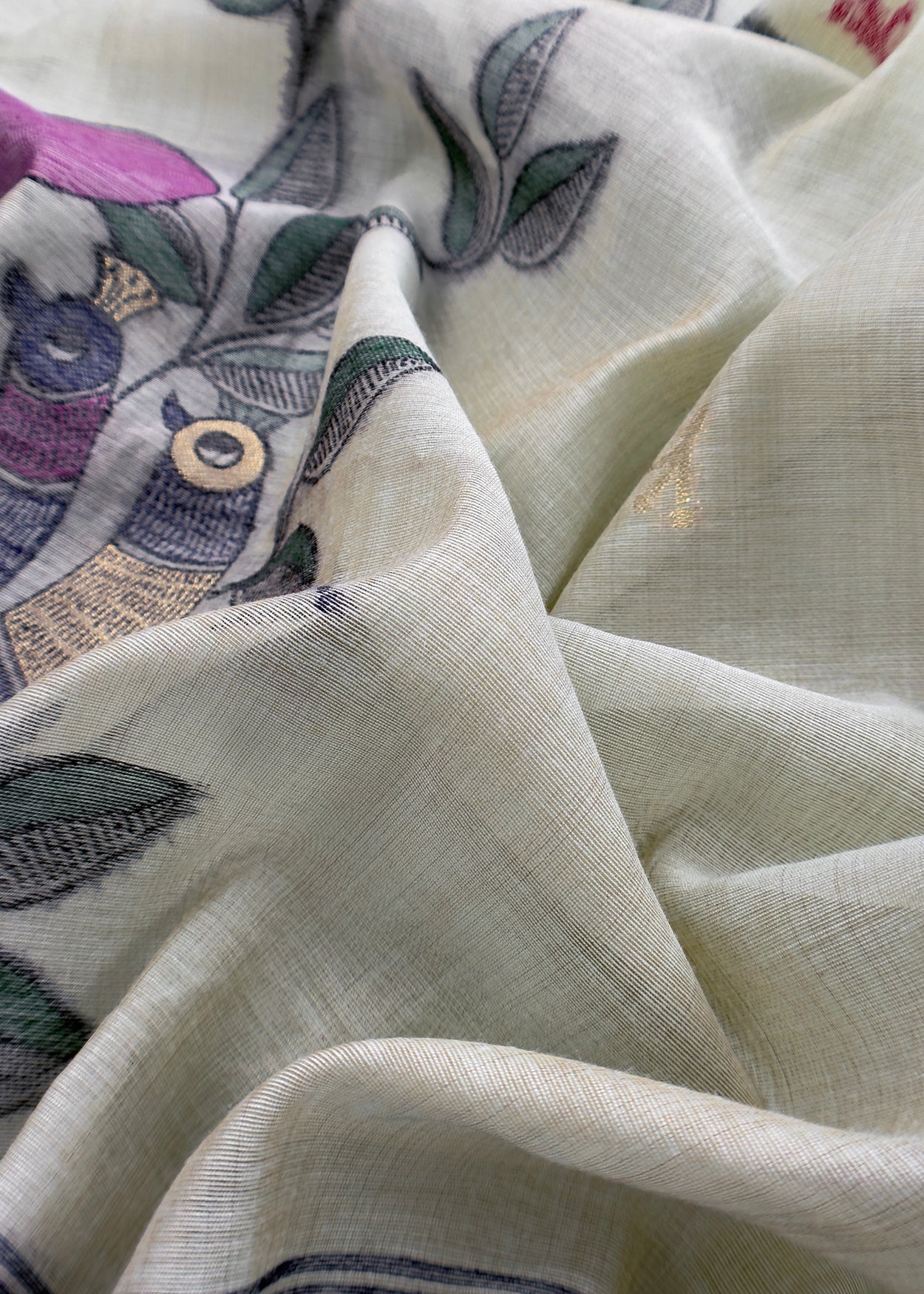 Light Green Linen Chanderi Suit With Jamdani Weaving