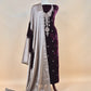 Darlings Luxe Royal Wine Pure Velvet Kurta And Tissue Dupatta With Appliqué And Dori, Zardosi Dabka handwork