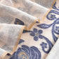Beige And Blue Linen Chanderi Suit With Jamdani Weaving