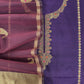 Violet And Wine Handloom Silk Kurta And Kora Silk Dupatta With Kadwa Weaving