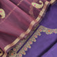 Violet And Wine Handloom Silk Kurta And Kora Silk Dupatta With Kadwa Weaving