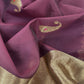 Violet And Wine Handloom Silk Kurta And Kora Silk Dupatta With Kadwa Weaving
