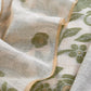 Beige And Green Linen Chanderi Suit With Jamdani Weaving