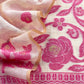 Beige And Pink Linen Chanderi Suit With Jamdani Weaving