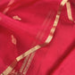 Crimson Red Handloom Silk Kurta And Kora Silk Dupatta With Kadwa Weaving