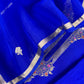 Sapphire Blue Handloom Silk Kurta And Kora Silk Dupatta with Kadwa weaving