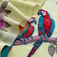 linen chanderi suit with jamdani parrot weaving

