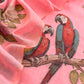 linen chanderi suit with jamdani parrot weaving

