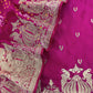 Rani Pink Handloom Silk Suit With Resham Zari Embroidery