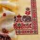 linen chanderi suit with jamdani weaving

