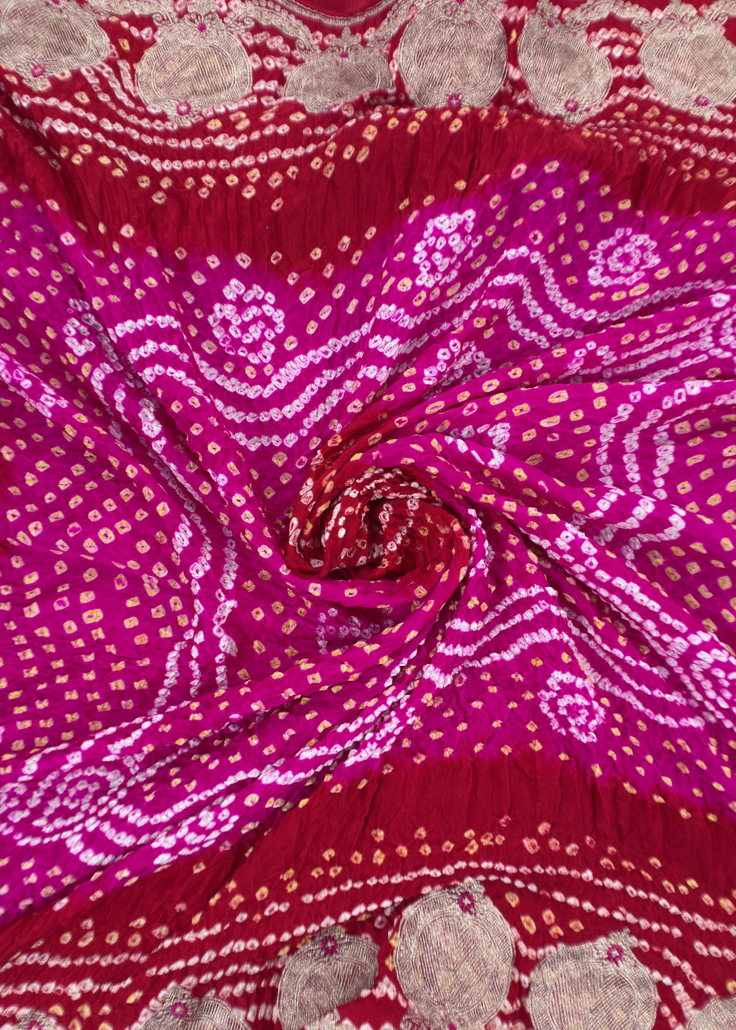 Red Bride and Baraat Red Handloom Silk Kurta and Bandhani Gajji Silk dupatta with Embroidery