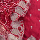 Red Bride and Baraat Red Handloom Silk Kurta and Bandhani Gajji Silk dupatta with Embroidery