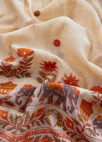 jamdani weaved suit for gifting mom

