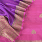 Pink Handloom Raw Silk Kurta And Kora Silk Dupatta With Gold Kadwa Weaving