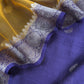 Purple and Yellow Handloom Raw Silk Suit With Kora Silk Dupatta