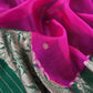 Green and Pink Handloom Raw Silk Suit With Kora Silk Dupatta