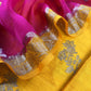 Yellow and Pink Handloom Raw Silk Suit With Kora Silk Dupatta