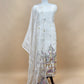 Juliet Luxe Ivory White Organza Silk Suit With Kantha And French knot Hand Embroidery