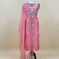 Kalasheel Luxe Pink Pure Crushed Tissue Kurta And Organza Dupatta With Zardosi And Dabka Handwork