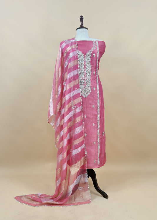 Pink Presenting Our Stunningly Beautiful Crushed Tissue Silk Suit Set From विवाह Collection By Kalasheel
