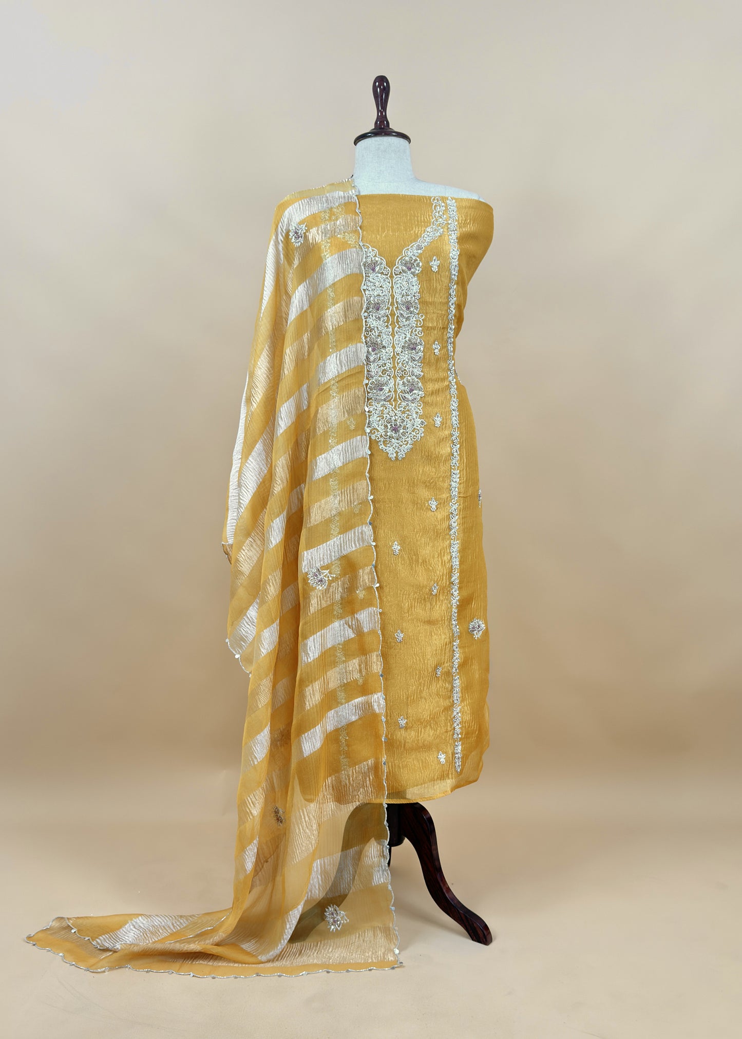 Orange Presenting Our Stunningly Beautiful Crushed Tissue Silk Suit Set From विवाह Collection By Kalasheel