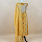 Yellow Block Print Tissue Silk Kurta And Kora Silk Dupatta With Handwork