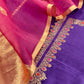 Purple Handloom Silk Kurta And Kora Silk Dupatta With Kadwa Weaving