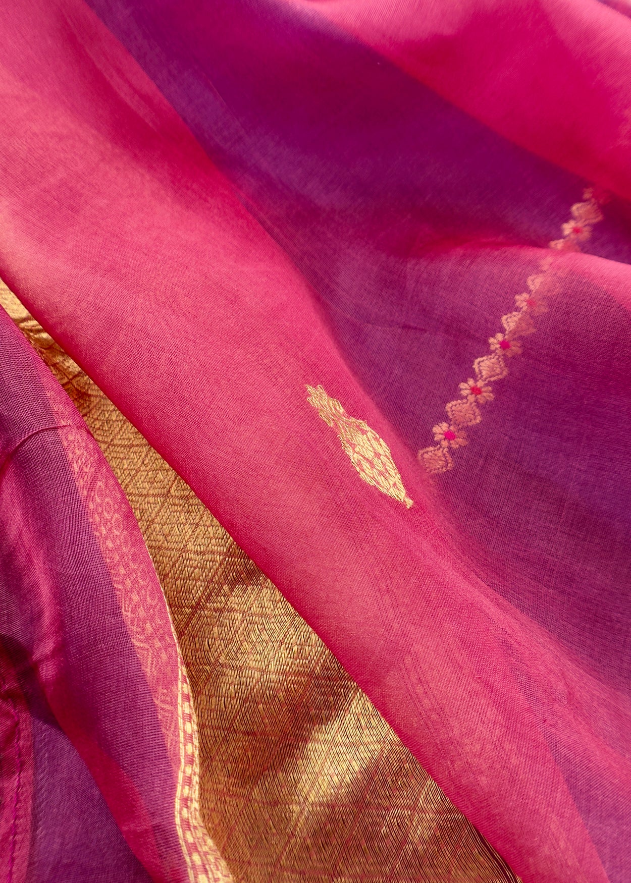 Purple Handloom Silk Kurta And Kora Silk Dupatta With Kadwa Weaving