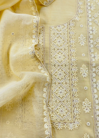 Handloom mulmul unstitched suit fabric

