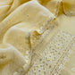 Butter Yellwo Lakhnavi Mulmul Suit With Dupatta