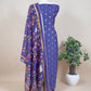 Pure Unstitched Handloom Banarasi Chanderi Suit Brushprint Dupatta