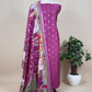 Pure Unstitched Handloom Banarasi Chanderi Suit Brushprint Dupatta