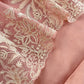 Kalasheel Luxe Peach Handloom Organza Suit With Garden French Embroidery