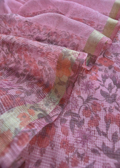 Pink Kota Doriya Suit With Kota Dupatta