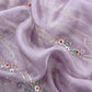Lavender Brush Print Tissue Silk Kurta And Kora Silk Dupatta With Handwork