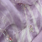 Lavender Brush Print Tissue Silk Kurta And Kora Silk Dupatta With Handwork