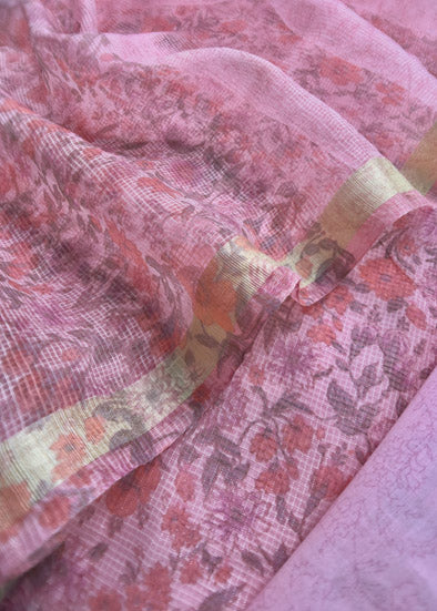 Pink Kota Doriya Suit With Kota Dupatta