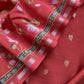 Pure Unstitched Handloom Banarasi Chanderi Suit Brushprint Dupatta