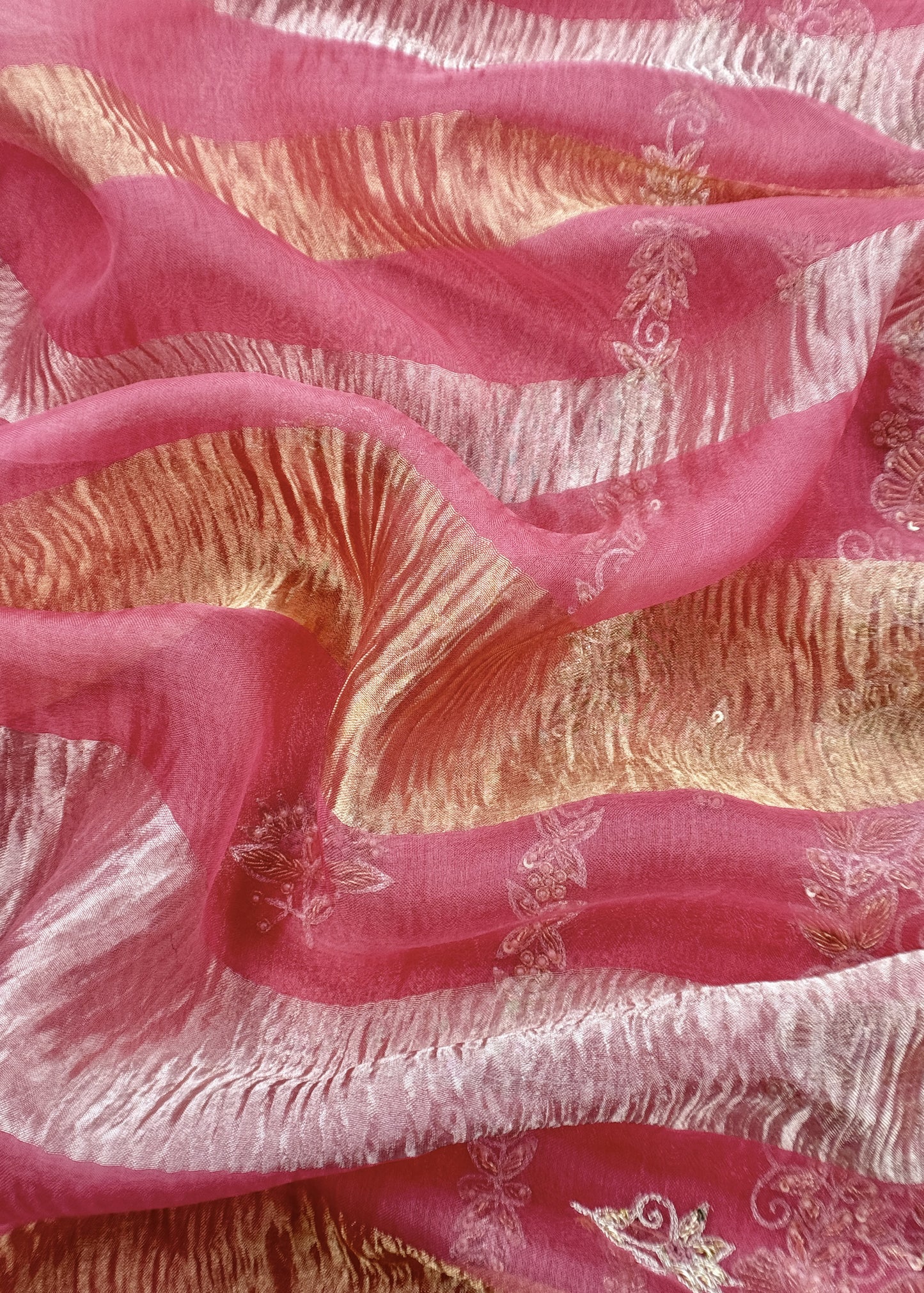 Pink Presenting Our Stunningly Beautiful Crushed Tissue Silk Suit Set From विवाह Collection By Kalasheel