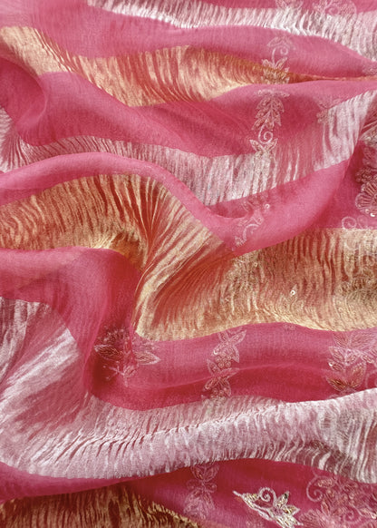 Pink Presenting Our Stunningly Beautiful Crushed Tissue Silk Suit Set From विवाह Collection By Kalasheel