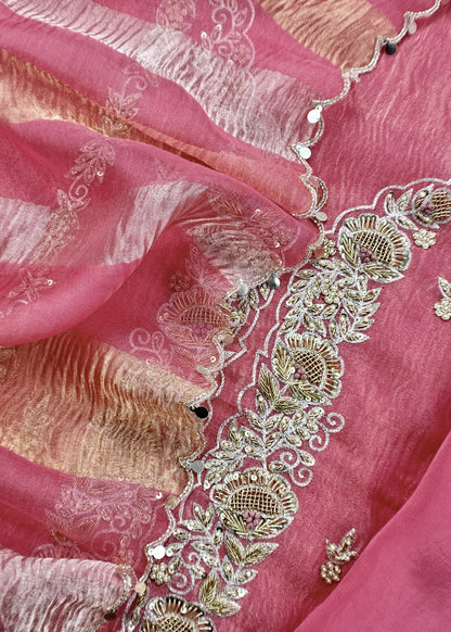 Pink Presenting Our Stunningly Beautiful Crushed Tissue Silk Suit Set From विवाह Collection By Kalasheel