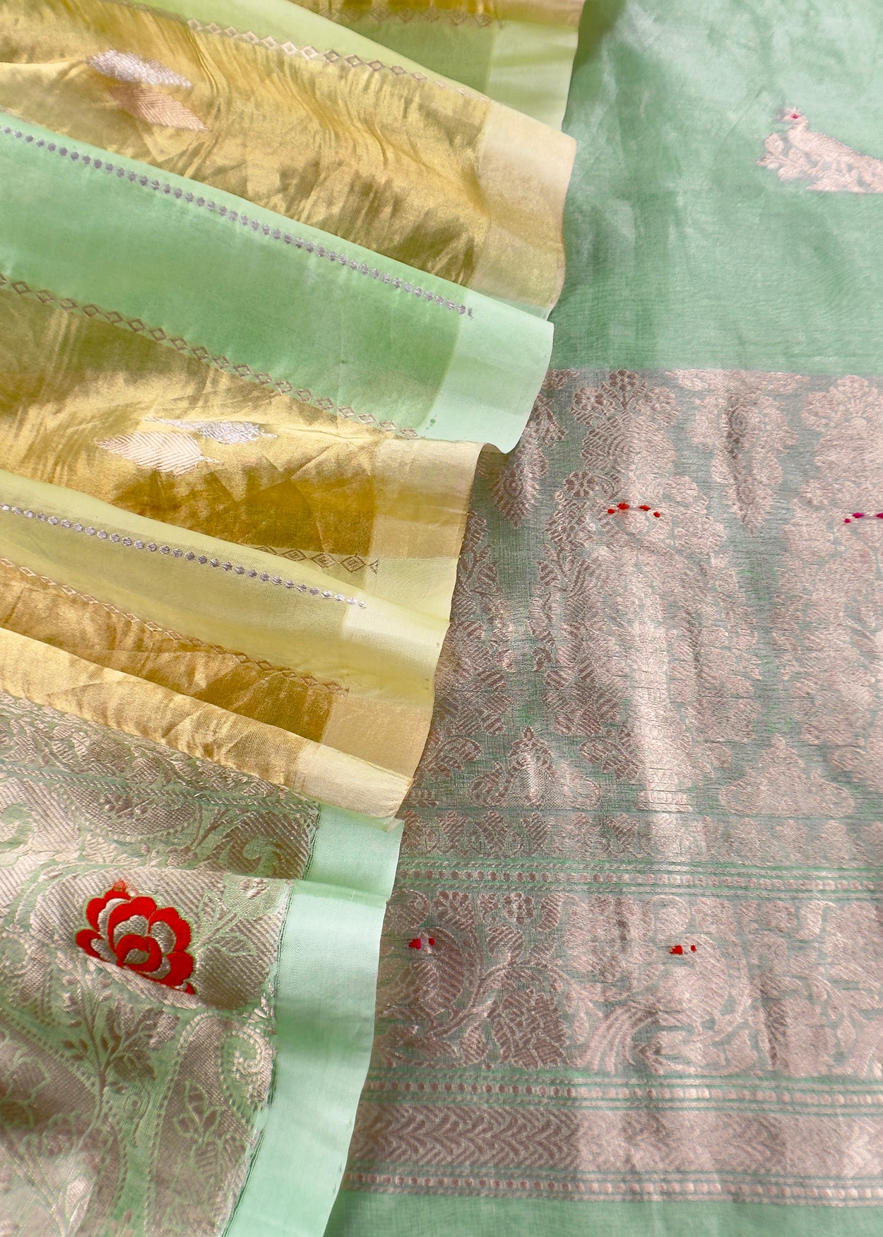 Festive wear tissue silk unstitched suit with dupatta

